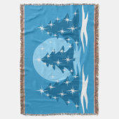 Drijfbalken voor kerstbomen met blauw holiday deken (Voorkant Verticaal)