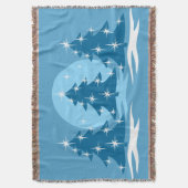 Drijfbalken voor kerstbomen met blauw holiday deken (Voorkant Verticaal)