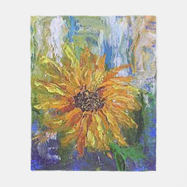 Drijfband met handmatige zonnebloempjes fleece deken