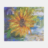 Drijfband met handmatige zonnebloempjes fleece deken (Voorkant (Horizontaal))