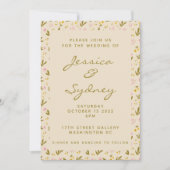 Drijfbloemen botanische bruiloft kaart (Voorkant)