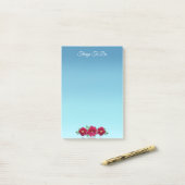 Drijfbloemen op Sky Blue Post-it® Notes (Op bureau)