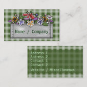 Drijfdoos en groene Gingham Visitekaartje (Voorkant / Achterkant)