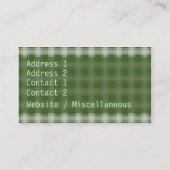 Drijfdoos en groene Gingham Visitekaartje (Achterkant)