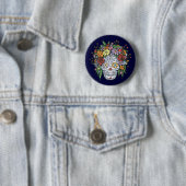 Drijfhaar Suiker Skull Ronde Button 5,7 Cm (In situ)