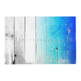 Drijfhout Blauw gekleurd hout Weathered Nautical Gelamineerde Placemat