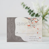 Drijfhout Boom Wervelende Liefdesvogels Trouw Uitn Kaart (Staand voorkant)