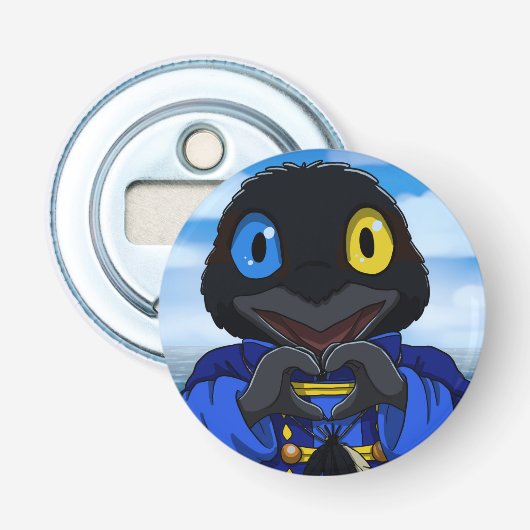 Drijfhout flesopener button flesopener (Voorkant)