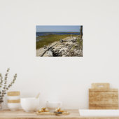 Drijfhout op de strand poster (Keuken)