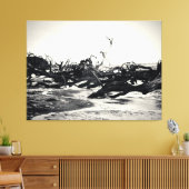 Drijfhout op een desolate strand canvas afdruk (Insitu (Woonkamer))