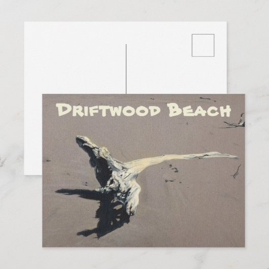 Drijfhout op het strand briefkaart (Voorkant / Achterkant)