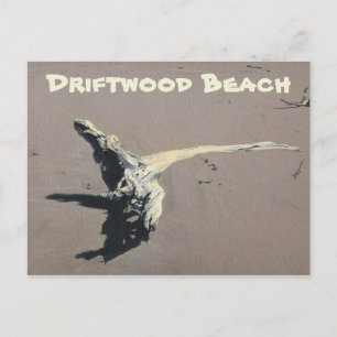 Drijfhout op het strand briefkaart