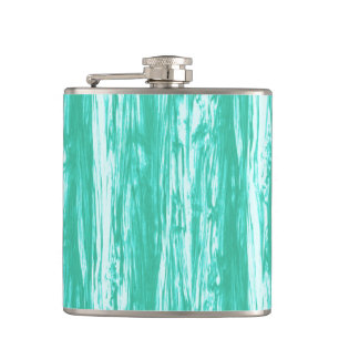 Drijfhout patroon - turquoise en wit heupfles