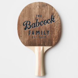 Drijfhout Planken Retro Familienaam & Jaar Tafeltennisbatje