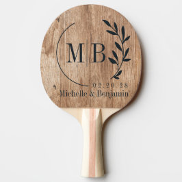 Drijfhouten Borden Blad Trouw Monogram Tafeltennisbatje