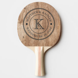 Drijfhouten Bruidsmonogramplanken Tafeltennisbatje