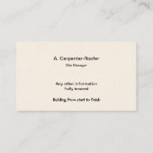 Drijfhouten dakpannen visitekaartje (Achterkant)