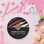 Drijfpartij voor brandweerkorpsen Thin Red Line Papieren Bordje (Feest)