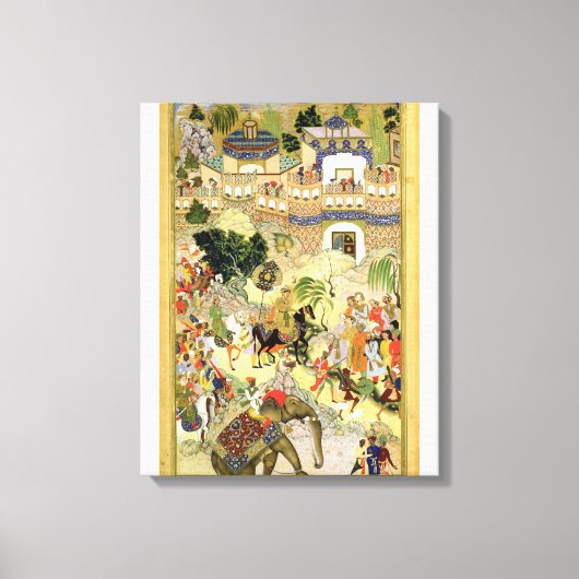 Drijfschip van keizer Akbar in Surat, van Canvas Afdruk (Voorkant)
