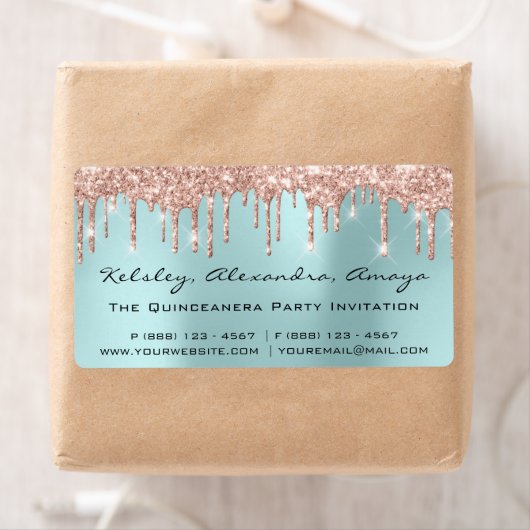 Drijft Blush Roos Bridal Sweet 16th Quinceanera VI Etiket (Insitu)