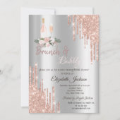 Drijft Brunch en Bubble Silver Vrijgezellenfeest Kaart (Voorkant)