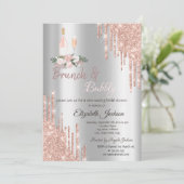 Drijft Brunch en Bubble Silver Vrijgezellenfeest Kaart (Staand voorkant)