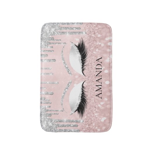 Drijft de Silver Glam Name Eyes Lashes Glitter Blu Badmat (Voorkant Verticaal)
