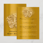 Drijft Glitter Baby shower Feet Gold VIP Girl Boy Kaart (Voorkant / Achterkant)