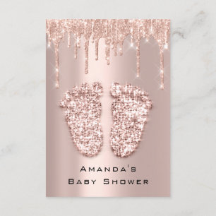 Drijft glitter Baby shower Feet Roos Blush Girl Bo Kaart