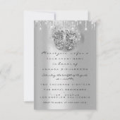 Drijft Glitter Baby shower Feet SilverGrey Girl Bo Kaart (Voorkant)