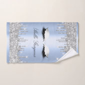 Drijft Glitter Effect Blue Lashes Hallo Handhanddo Handdoek (Handdoek)
