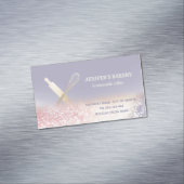 Drijft glitterachtig modern lichaamsboterproduct magnetisch visitekaartje (Voorbeeld)