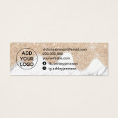 Drijft goudglitterstuks met marmer oorringen mini visitekaartjes (Achterkant)