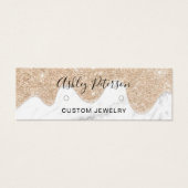 Drijft goudglitterstuks met marmer oorringen mini visitekaartjes (Voorkant)