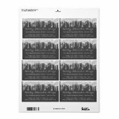 Drijft grijze bridal Sweet 16th Paper Kraft Silver Etiket (Full Sheet)