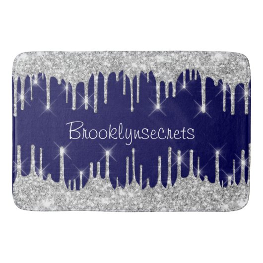 Drijft het effect van het glitter Blue Navy Courag Badmat (Voorkant)