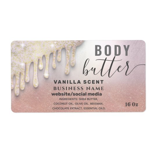 Drijft het etiket van het glitterige manuscriptcar (Voorkant)