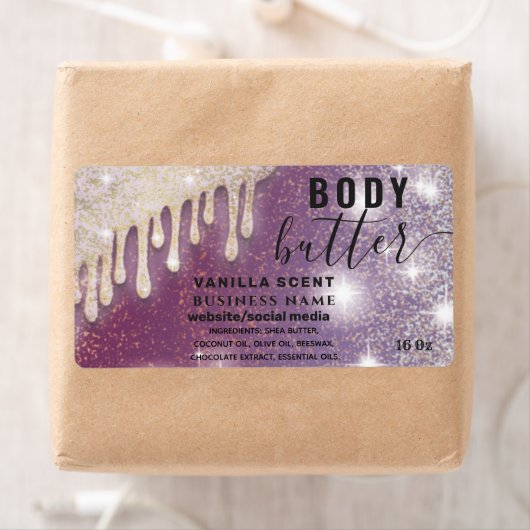 Drijft het etiket van het glitterige manuscriptcar (Insitu)