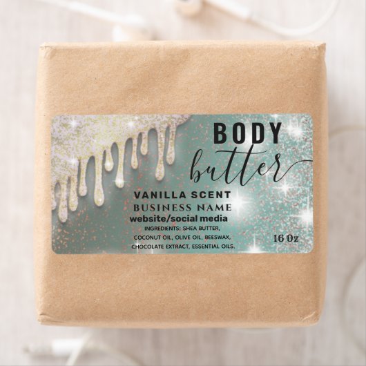 Drijft het etiket van het glitterige manuscriptcar (Insitu)