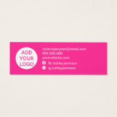 Drijft het neonroze glitterscherm met oorbellen mini visitekaartjes (Achterkant)