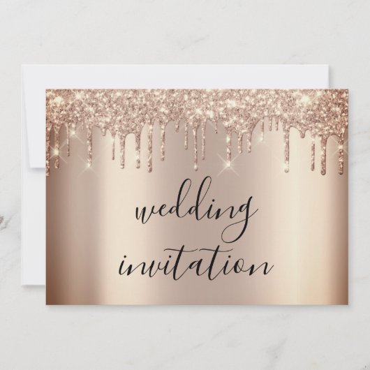 Drijft het Roos Glitter Glitter Glanter-effect op  Kaart (Voorkant)