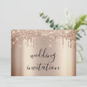 Drijft het Roos Glitter Glitter Glanter-effect op  Kaart (Staand voorkant)