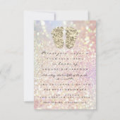 Drijft met Glitter Baby shower Feet Pink Blush Gir Kaart (Voorkant)