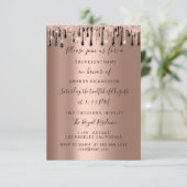 Drijft Roos Gold Black Sweet 16 bruidbruin huwelij Kaart (Staand voorkant)