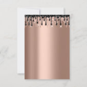 Drijft Roos Gold Black Sweet 16 bruidbruin huwelij Kaart (Achterkant)