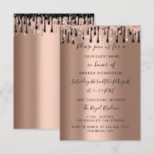 Drijft Roos Gold Black Sweet 16 bruidbruin huwelij Kaart (Voorkant / Achterkant)