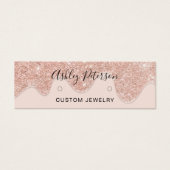 Drijft roos gouden glitterbedjes oorringen beeldsc mini visitekaartjes (Voorkant)