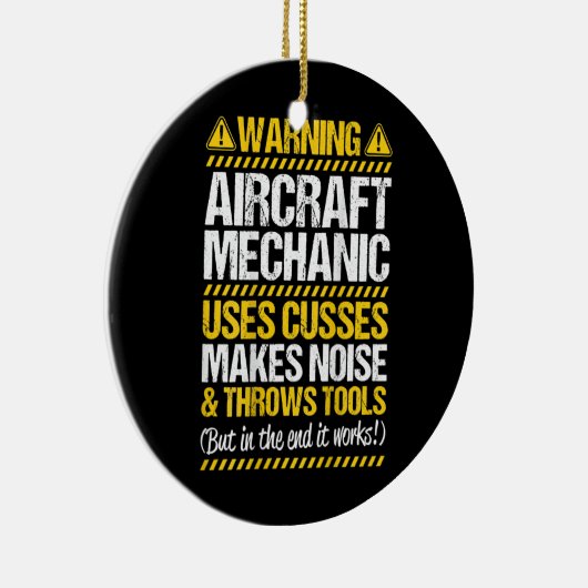 Drijft Vliegtuig Mechanic Keramisch Ornament (Rechts)