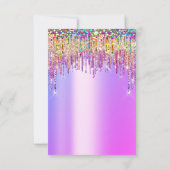 Drijft Vrijgezellenfeest - 16e holograafroze Kaart (Achterkant)