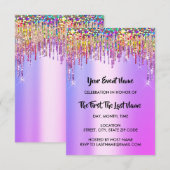 Drijft Vrijgezellenfeest - 16e holograafroze Kaart (Voorkant / Achterkant)